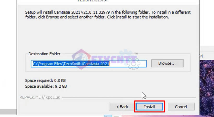 Chọn Install