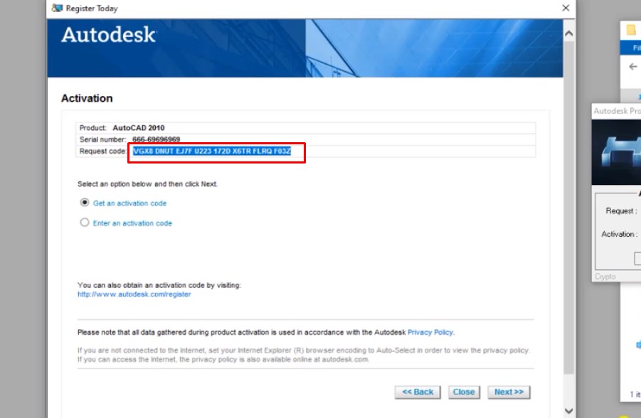 Autocad 2010 Full Crack: Hướng Dẫn Bạn Cài Đặt 24 Copy request code như hình