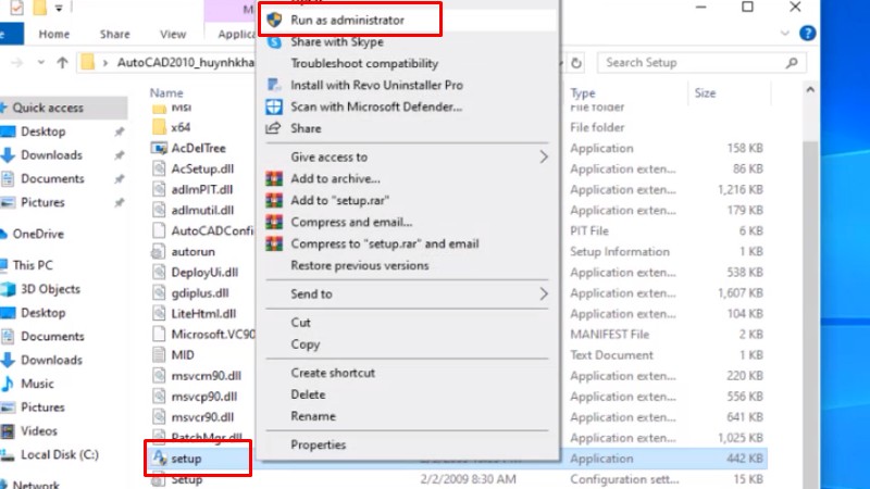 Autocad 2010 Full Crack: Hướng Dẫn Bạn Cài Đặt 11 Chuột phải file setup và chọn Run as admin