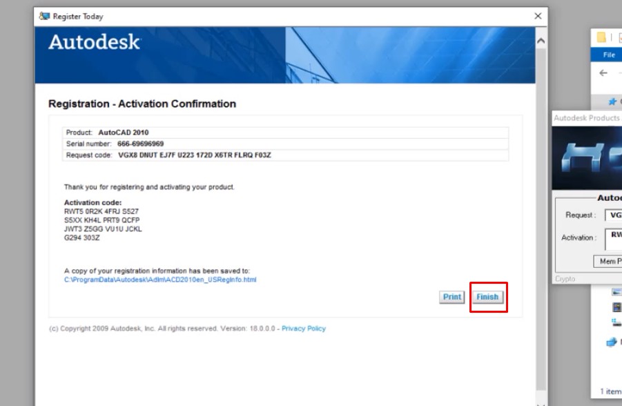 Autocad 2010 Full Crack: Hướng Dẫn Bạn Cài Đặt 32 Bấm Finish