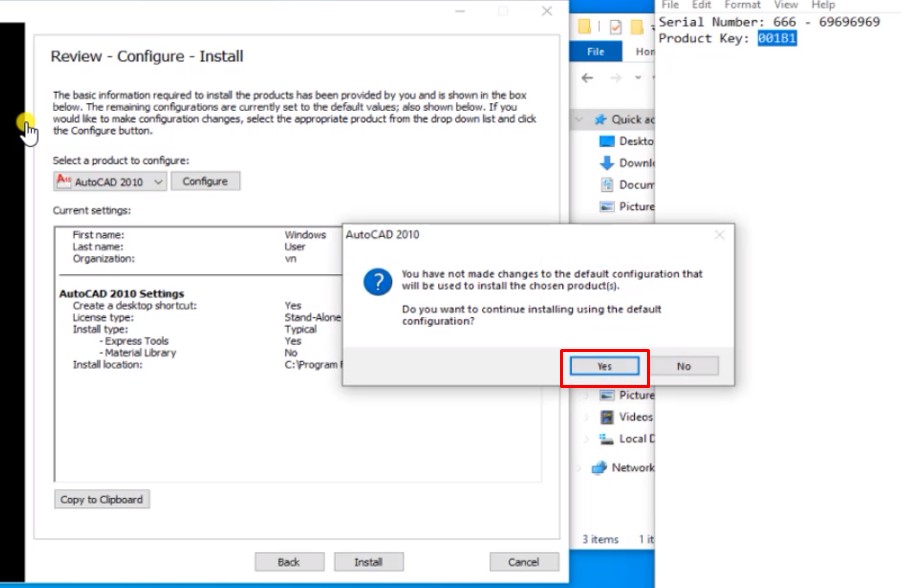 Autocad 2010 Full Crack: Hướng Dẫn Bạn Cài Đặt 17 Bấm yes