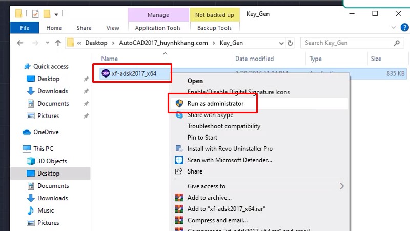 Tải AutoCad 2017 Và Hướng Dẫn Setup Chi Tiết 24 Chuột phải vào file như hình và chọn Run as admin