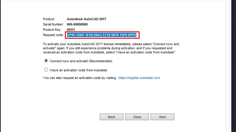 Tải AutoCad 2017 Và Hướng Dẫn Setup Chi Tiết 25 Copy Request code như hình