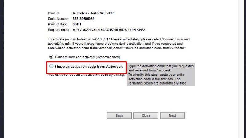 Tải AutoCad 2017 Và Hướng Dẫn Setup Chi Tiết 31 Tích vào I Have an activation....