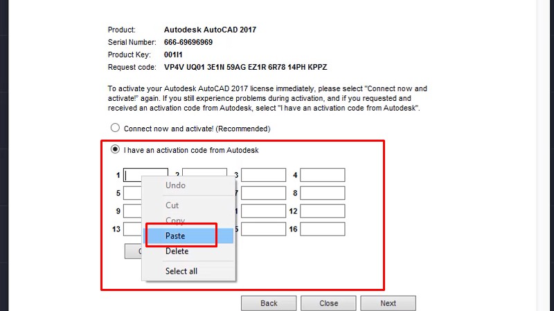 Tải AutoCad 2017 Và Hướng Dẫn Setup Chi Tiết 32 Paste vào ô số 1 như hình