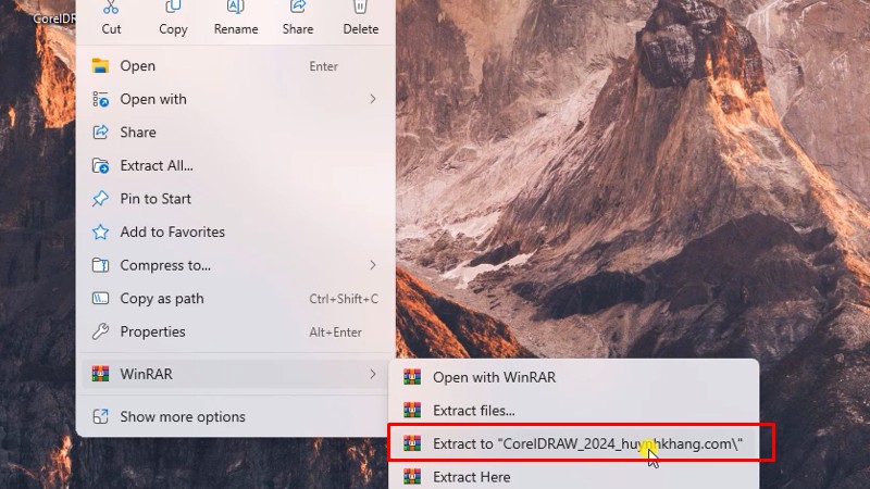 Giải nén phần mềm CorelDraw 2024