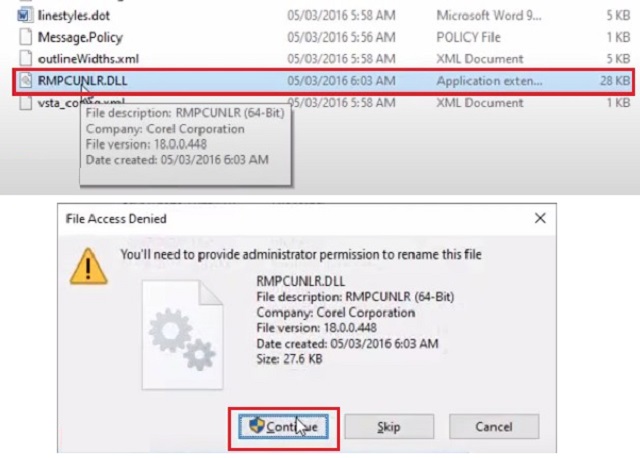 Đổi tên file và nhấn Continue để hoàn tất cài đặt