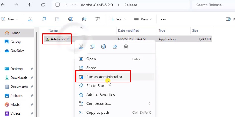 InDesign 2023: sáng tạo nội dung chuyên nghiệp 15 chuột phải file adobeGenp và chọn Run As Admin
