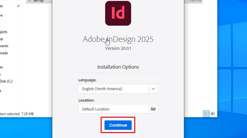 Adobe InDesign 2025: Hướng Dẫn Cài Rất Dễ 12 Bấm vào Continue