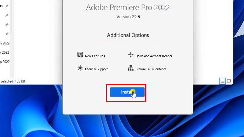 bấm Install