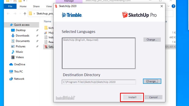 Sketchup 2020: Chỉ Bạn Cài Đặt Chi Tiết 12 Bấm vào install