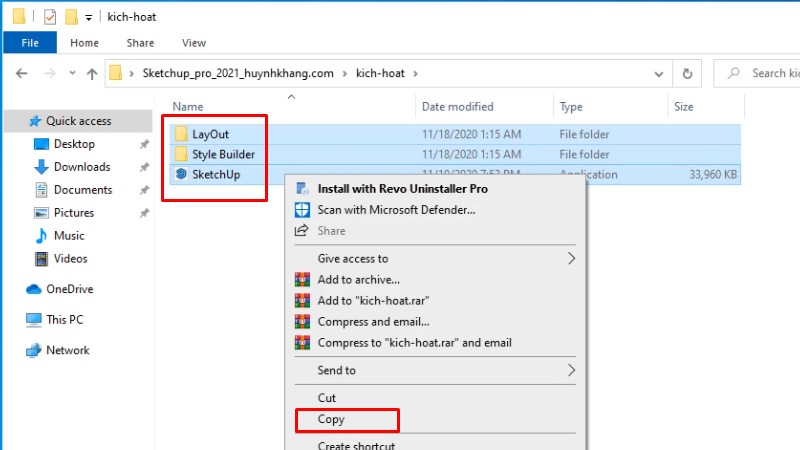 Sketchup 2021 Cài Đặt Chỉ 3 Phút 15 Copy tất cả file như hình