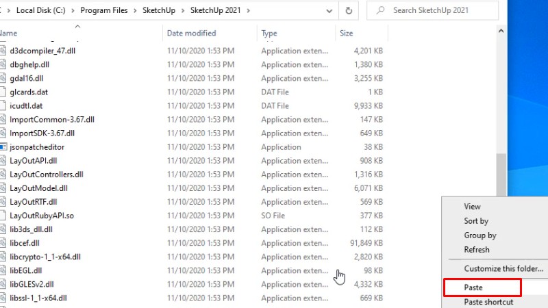 Sketchup 2021 Cài Đặt Chỉ 3 Phút 17 Paste vào
