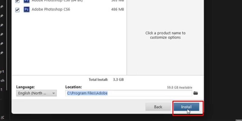 Chọn Install (bắt đầu cài đặt)