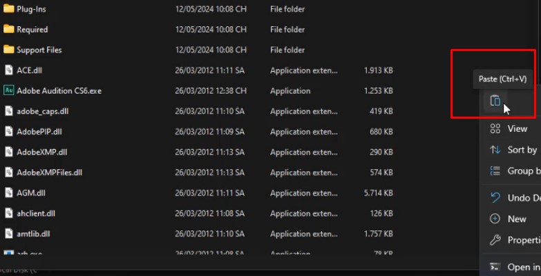 Adobe Audition CS6 Hướng Dẫn Cài Đặt Chi Tiết 20 paste file đã coppy ở bước 9