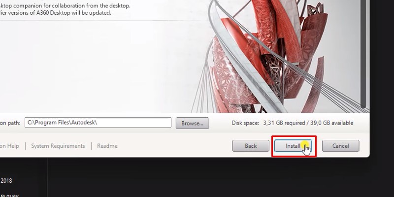 bấm Install