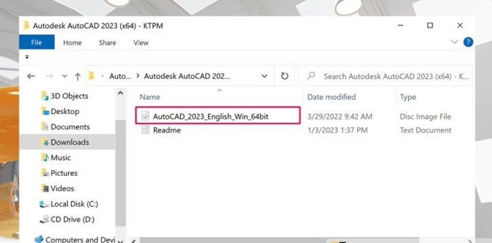 Mở thư mục giải nén, nhấp đôi vào file .ISO để mount và tạo ổ đĩa ảo