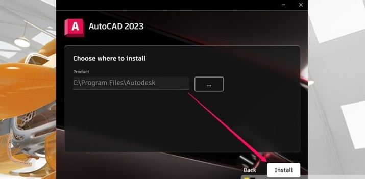 Chọn ổ đĩa (nên để mặc định ổ C) rồi nhấn Install để cài đặt