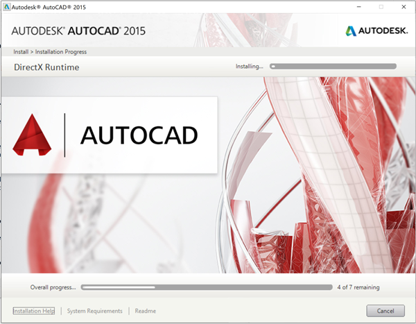 Chờ khoảng 5 phút để AutoCAD 2015 được cài đặt vào hệ thống