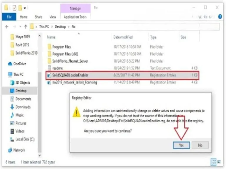 Link tải đầy đủ và hướng dẫn cài Solidworks 2019 - Đã test 16 Chạy file trong thư mục Fix