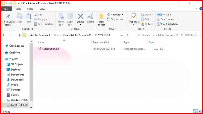 Mở thư mực có tên “Kích hoạt Adobe Premiere CC 2019 full 13.0.0” Mở thư mực có tên “Kích hoạt Adobe Premiere CC 2019 full 13.0.0”